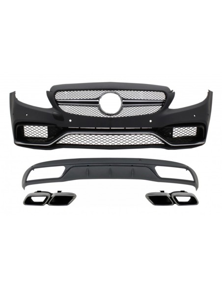 Paraurti anteriore e diffusore w/ Chrome per Mercedes C-Class W5 S5 (14-18) C63 Look