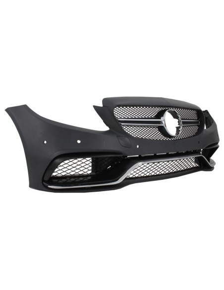 Paraurti anteriore e diffusore w/ Chrome per Mercedes C-Class W5 S5 (14-18) C63 Look