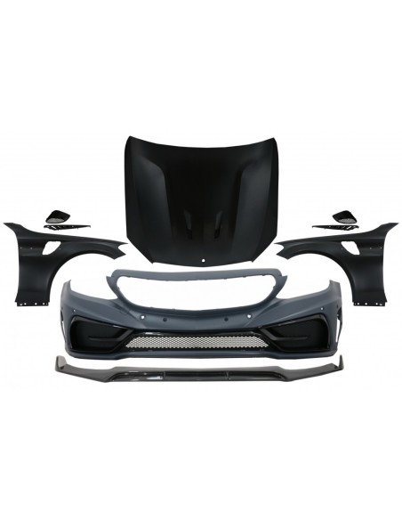 Paraurti anteriore w/ labbro e cofano cofano e parafanghi anteriori per Mercedes C-Class W5 S5 C5 A5 (14-19) GT Design