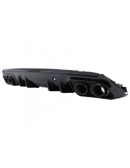 Paraurti posteriore diffusore w/ scarico per Mercedes C-Class W5 (14-) e tronco spoiler pianoforte nero
