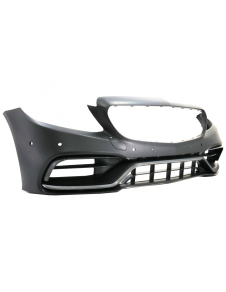 Paraurti anteriore w/ diffusore doppia uscita e scarico suggerimenti per Mercedes C-Class A5 Cabriolet C5 Coupe (14-19)