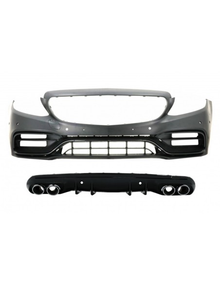 Paraurti anteriore w/ diffusore e marmitta di scarico suggerimenti per Mercedes C-Class W5 Sedan S5 Estate AMG Sport Line (14-)