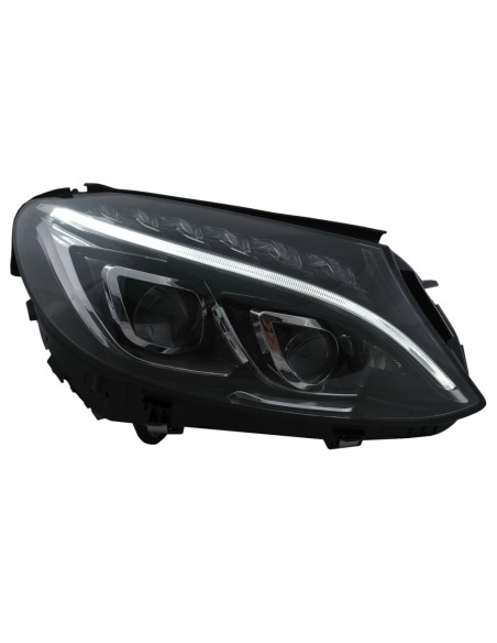 Full LED DRL Fari per Mercedes Classe C W5 S5 A5 C5 (14-18) Nero