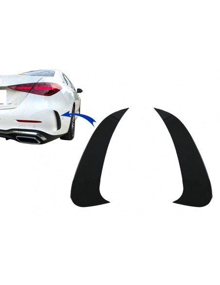 Paraurti posteriore alette laterali per Mercedes C Class W6 Sport Line (21-Up) Piano Nero
