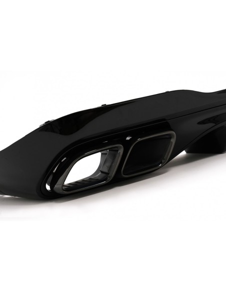 Paraurti posteriore diffusore w/ nero scarico per Mercedes C classe W6 S6 Sport Line (21-Up) C63 Design