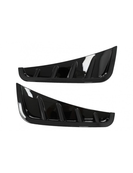 Paraurti anteriore Alette laterali Flics per Mercedes C-Class W5 S5 Berlina T-Model Facelift (18-) Piano Nero