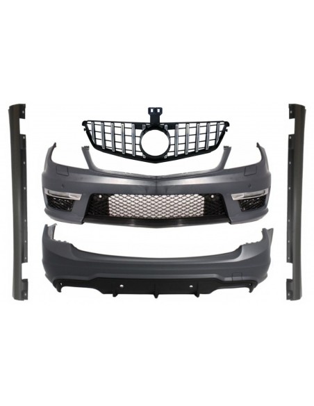 Kit per MERCEDES C-Class W204 Facelift C63 T-Modell S204 Station Wagon Estate con griglia anteriore sport piano nero