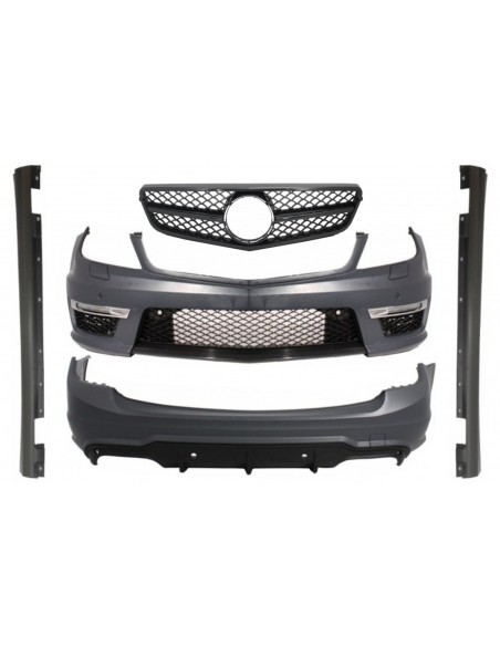 Kit per MERCEDES C-Class W4 Facelift C63 T-Modell S4 Station Wagon Estate w/ Single Frame griglia anteriore Sport Piano Nero