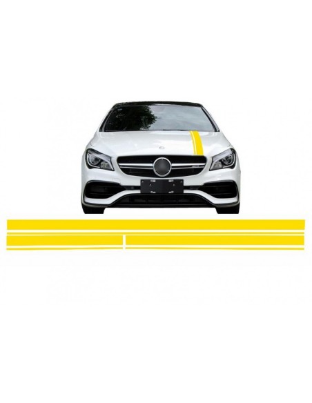 Set Adesivo Opaco Giallo Superiore Cofano Tetto & Portellone per MERCEDES CLA W117 C117 X117 (13-16) A Classe W176 (12-18)