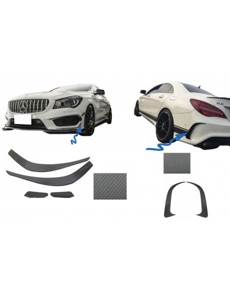 Separatori paraurti alette Aero Side Vent Canards per Mercedes Benz CLA W117 C117 X117 (13-16) CLA45 A-Design Carbon Film