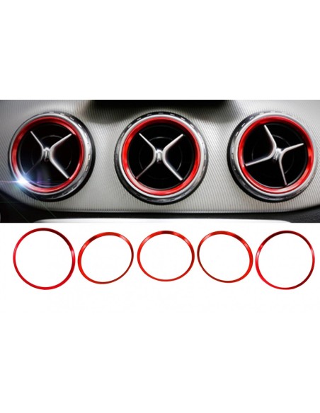 Ring Frame Ventilazione Rosso per Mercedes A Classe W176 B Classe W246 CLA Classe C117 GLA Classe X156
