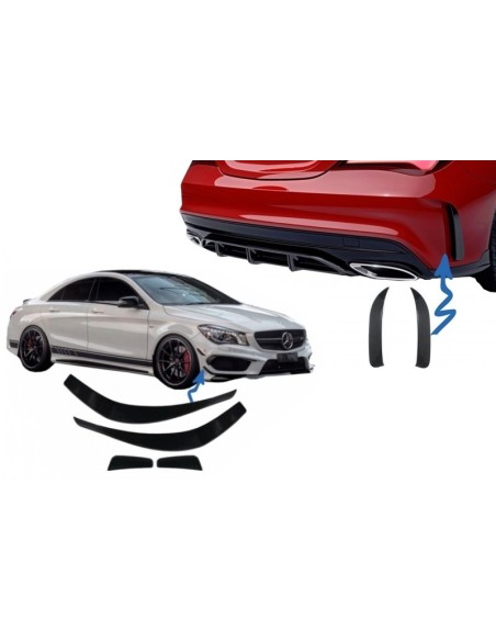 Separatori paraurti Alette di sfiato laterali Flics per MERCEDES CLA W117 C117 X117 (13-18) CLA45 Design