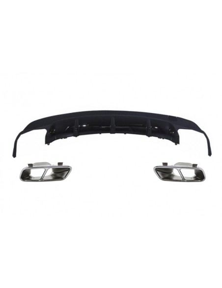 Diffusore posteriore w/ scarico Chrome per Mercedes CLA W117 X117 tiro freno (13-18) Sport Pack