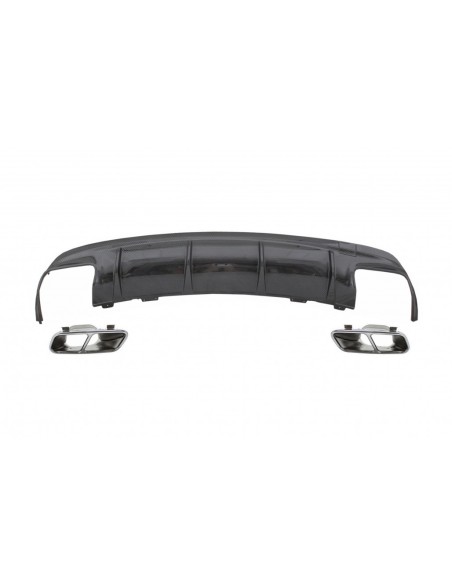 Paraurti posteriore diffusore d'aria w/ scarico cromo per Mercedes CLA W117 (13-18) Facelift CLA45 Carbon Design