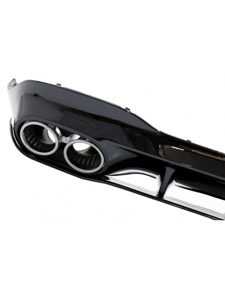 Diffusore posteriore e punte di scarico cromate per Mercedes CLA X118 Shooting Brake C118 Coupe Sport Line (19-up) CLA45S