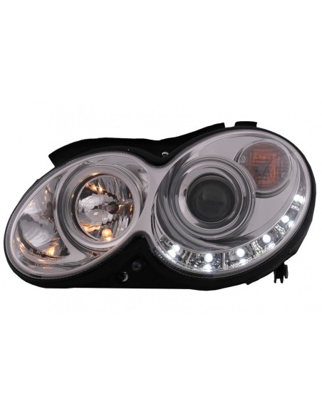 LED DRL Fari per Mercedes CLK W9 C9 Coupe A9 Cabrio (03-10) Cromo