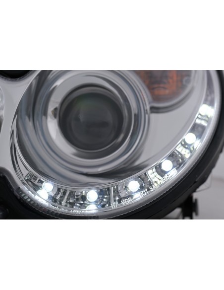 LED DRL Fari per Mercedes CLK W9 C9 Coupe A9 Cabrio (03-10) Cromo
