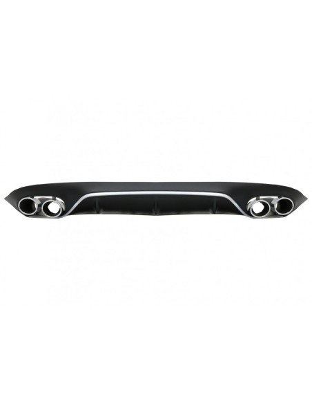 Diffusore posteriore w/ punte di scarico e griglia centrale per Mercedes E-Class C238 AMG Sport Line (16+) E53 Design Nero Cromo
