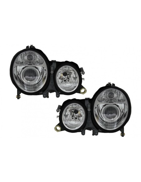 Fari per Mercedes E-Class W210 (1999-02) Chrome Facelift Design