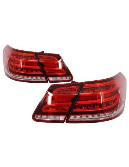 Fanali posteriori a LED per Mercedes E-Class W212 (09-13) Conversione Facelift Design rosso chiaro