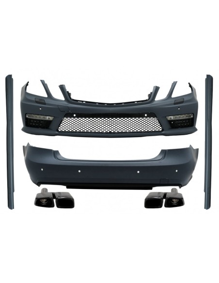 Kit completo per Mercedes E-class W212 (09-13) E63 Look w/ scarico Marmitta Tips Black Edition