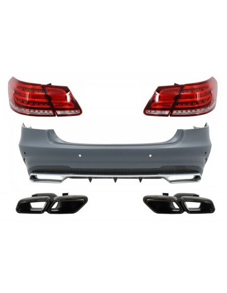 Paraurti posteriore w/ scarico Black Edition e LED luce Bar luci posteriori per Mercedes W212 E-Class Facelift (09-12)