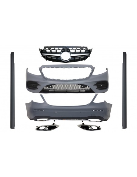Kit completo w/ Suggerimenti per la griglia centrale del silenziatore per Mercedes E-Class W213 (16-19) GT-R E43 E53