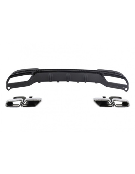 Diffusore posteriore e punte di scarico per MERCEDES E-Class W212 S212 AMG Sport Line Facelift (13-16) Nero E63 Design
