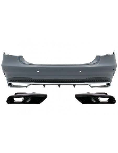 Paraurti posteriore w/ scarico Black Edition per Mercedes E-Class W212 Facelift (13-16) E63 Design