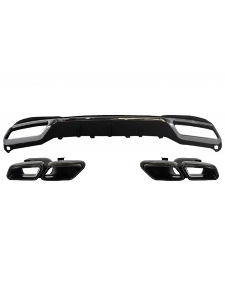 Diffusore posteriore w/ scarico nero per MERCEDES E-Class W212 S212 Facelift (13-16) solo pacchetto sportivo paraurti