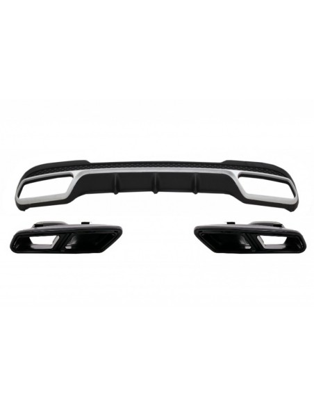 Diffusore posteriore w/ scarico nero per MERCEDES E-Class W212 S212 Facelift (13-16) solo pacchetto sportivo paraurti