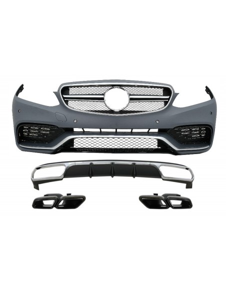 Paraurti anteriore w/ Diffusore posteriore e silenziatore di scarico Suggerimenti nero per Mercedes E-Class W212