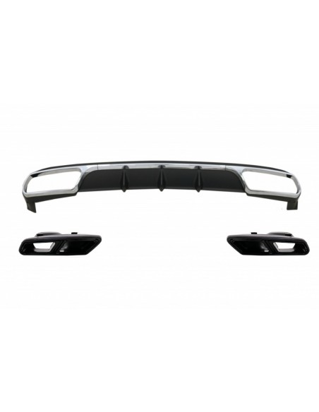 Diffusore posteriore w/ scarico nero per Mercedes E-Class W212 Facelift (13-16) solo