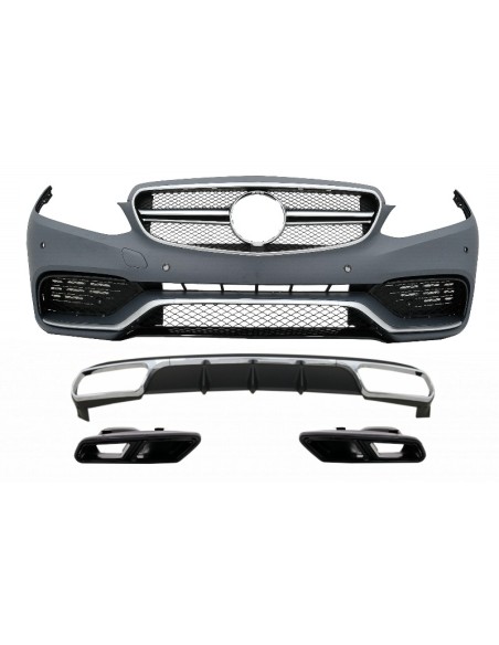 Paraurti anteriore w/ Diffusore posteriore e silenziatore di scarico Suggerimenti nero per Mercedes E-Class W212