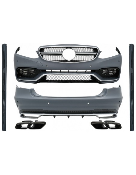 Kit completo w/ punte di scarico nere per Mercedes E-Class W212 Facelift (13-16) E63 Design