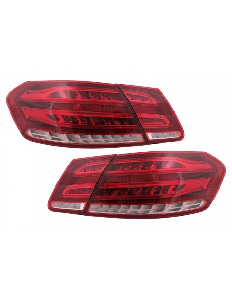 Fanali posteriori a LED per Mercedes E-Class W212 Facelift (13-16) Luce di svolta sequenziale Rosso Chiaro