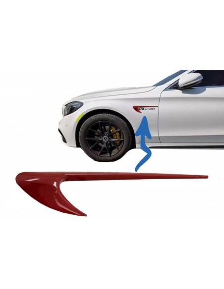 Parafango laterale sfiati assetto ala per Mercedes classe C W5 S5 E-Class W213 S213 rosso