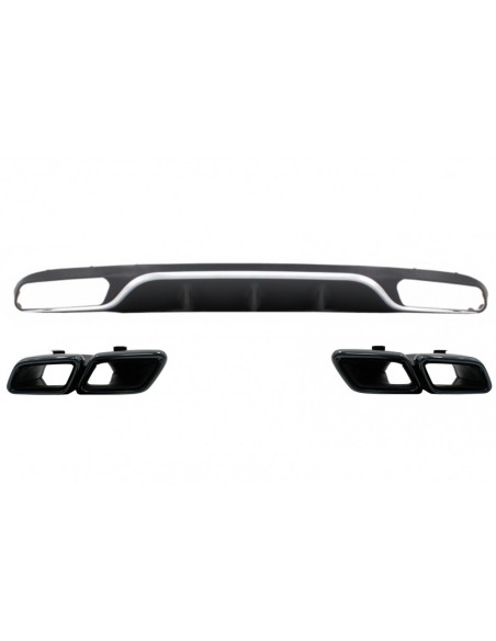 Diffusore posteriore w/ scarico per Mercedes E-Class W213 S213 Standard (16-19) E63 Design Nero