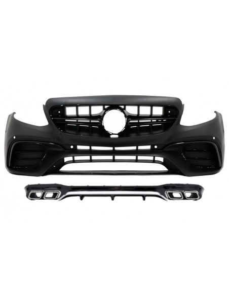 Paraurti anteriore w/ Diffusore posteriore e marmitta di scarico suggerimenti Chrome per Mercedes E-Class W213 (16-19)