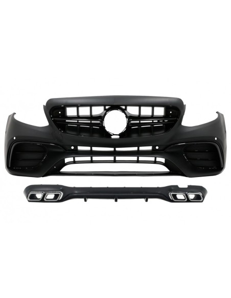 Paraurti anteriore w/ Diffusore posteriore e marmitta di scarico suggerimenti per Mercedes E-Class W213 (16-up) E63 Design