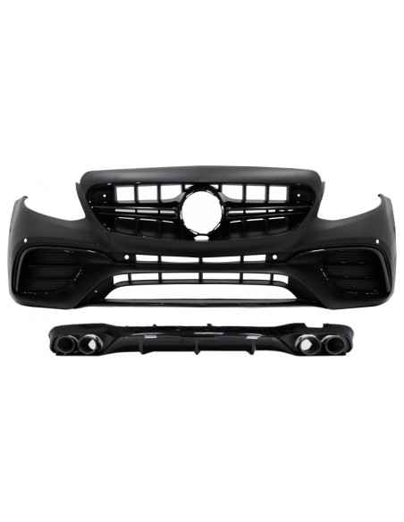 Paraurti anteriore w/ diffusore posteriore e per Mercedes E-Class W213 (16-19) E53 Design Black Edition