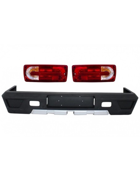 Paraurti posteriore per Mercedes W463 G-Class (1989-17) w/ Fanali posteriori Red Clear G63 G65 Design