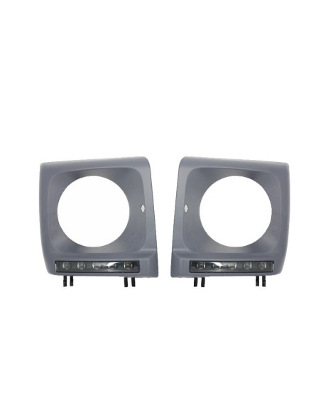 Fari copre w/ LED DRL luce di marcia diurna per Mercedes G-Class W463 (1989-12) G65 Design Nero