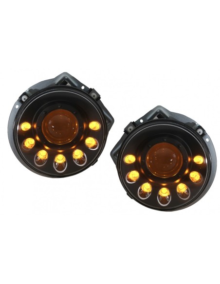 Fari a LED per Mercedes Classe G W463 (1989-12) Luce di svolta sequenziale nera