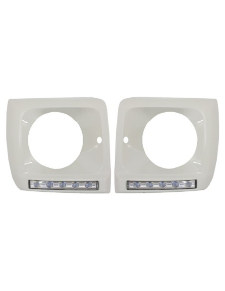 Fari copre bianco w/ LED DRL luce di marcia diurna per Mercedes G-Class W463 (1989-12) G65 Design Chrome