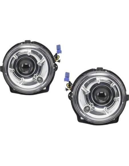 Fari Bi-Xenon Look Chrome per Mercedes G-Class W463 (1989-12) witth copre bianco w/ LED DRL G65 Design