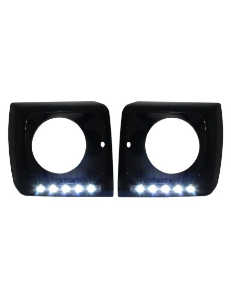 Fari neri copre LED DRL per Mercedes G-Class W463 (1989-12) G65 Design w/ Fari Bi-Xenon