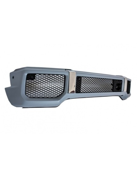 Piastra antiscivolo paraurti anteriore lucido nero Off Road Spoiler LED DRL estensione per Mercedes G-Class W463 (1989-16)