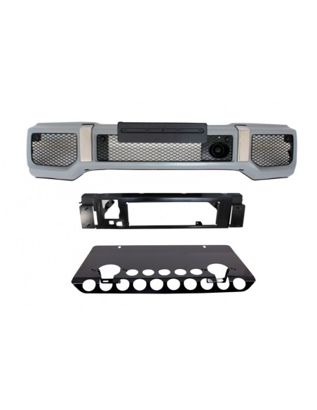 Piatto di slittamento del paraurti anteriore Off Road Shiny Black per Mercedes Benz W463 G-Class (1989-17)