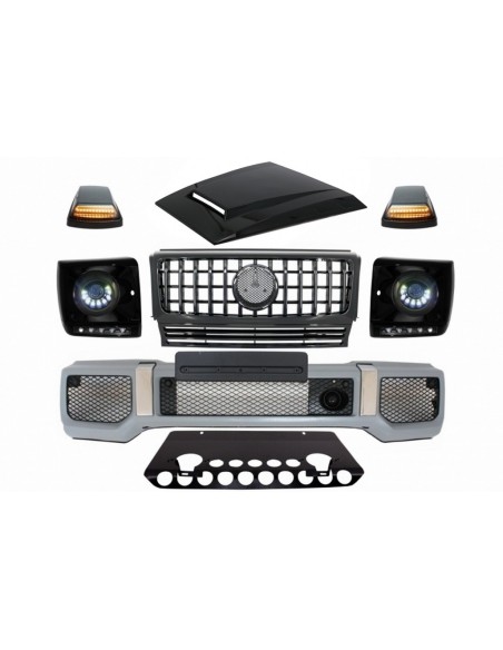 Kit w/ griglia per Mercedes G-Class W463 (05-12) GT-R Panamericana Design LED Bi-Xenon fari